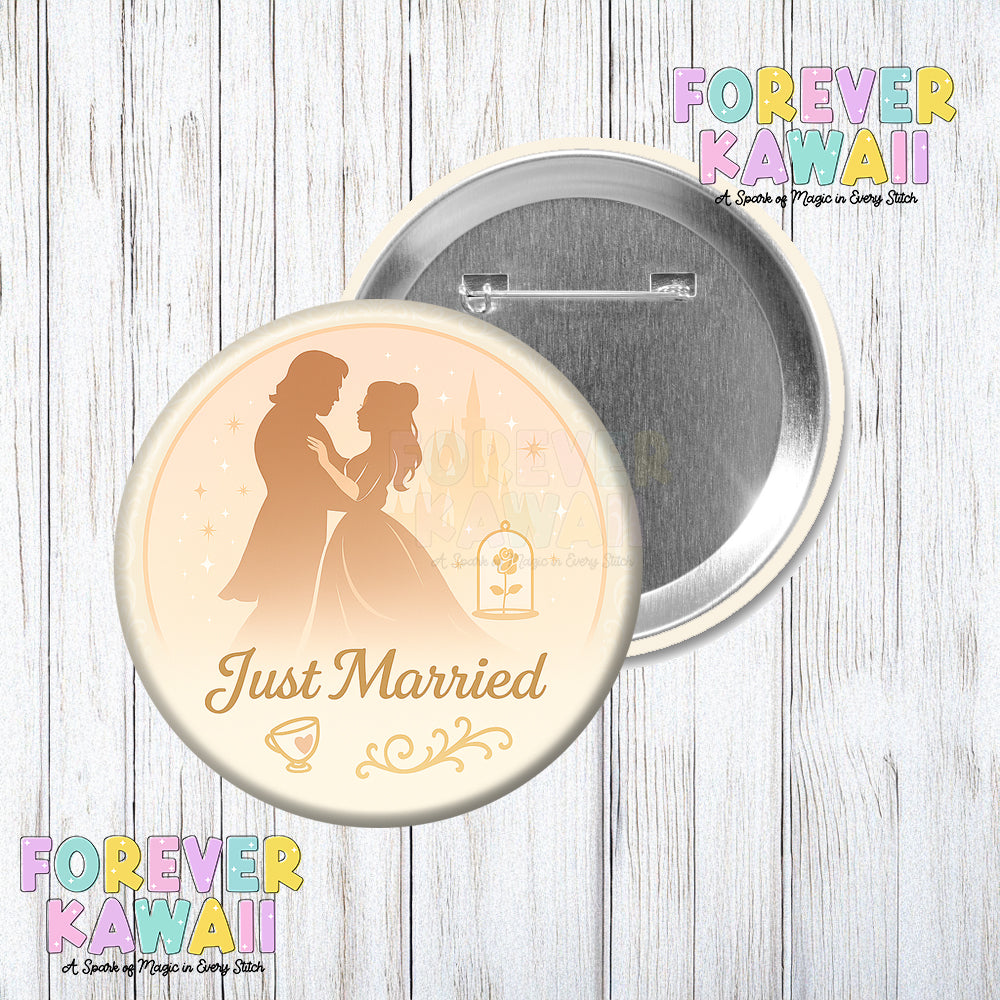 Just Married Princesss Celebration Pinback Button