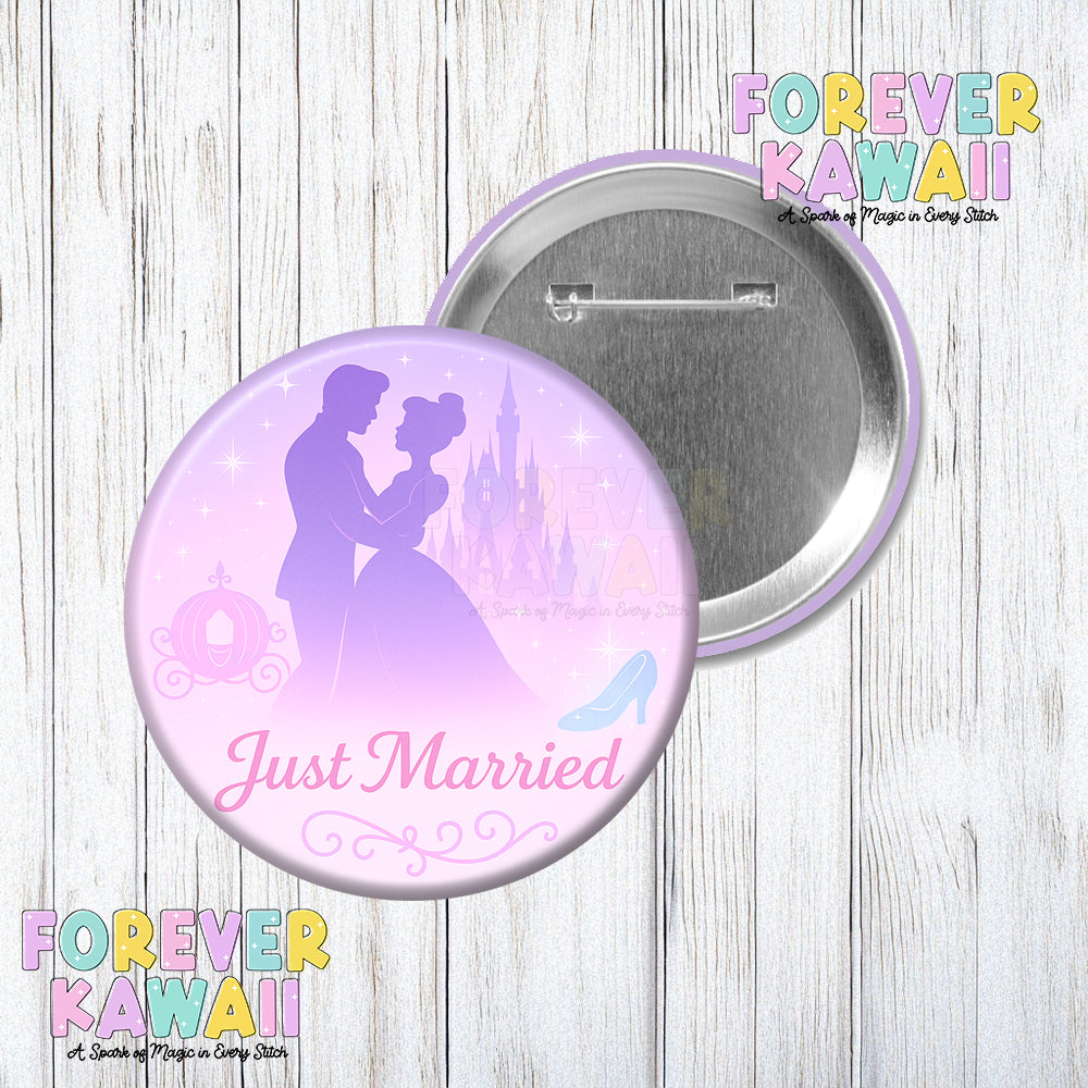 Just Married Princesss Celebration Pinback Button