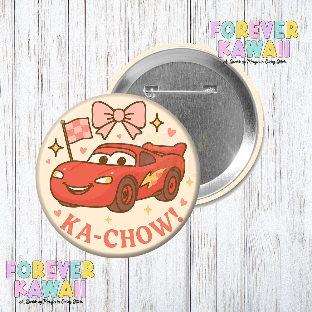 Kachow Race Car - Celebration Pinback Button - Park Day Button