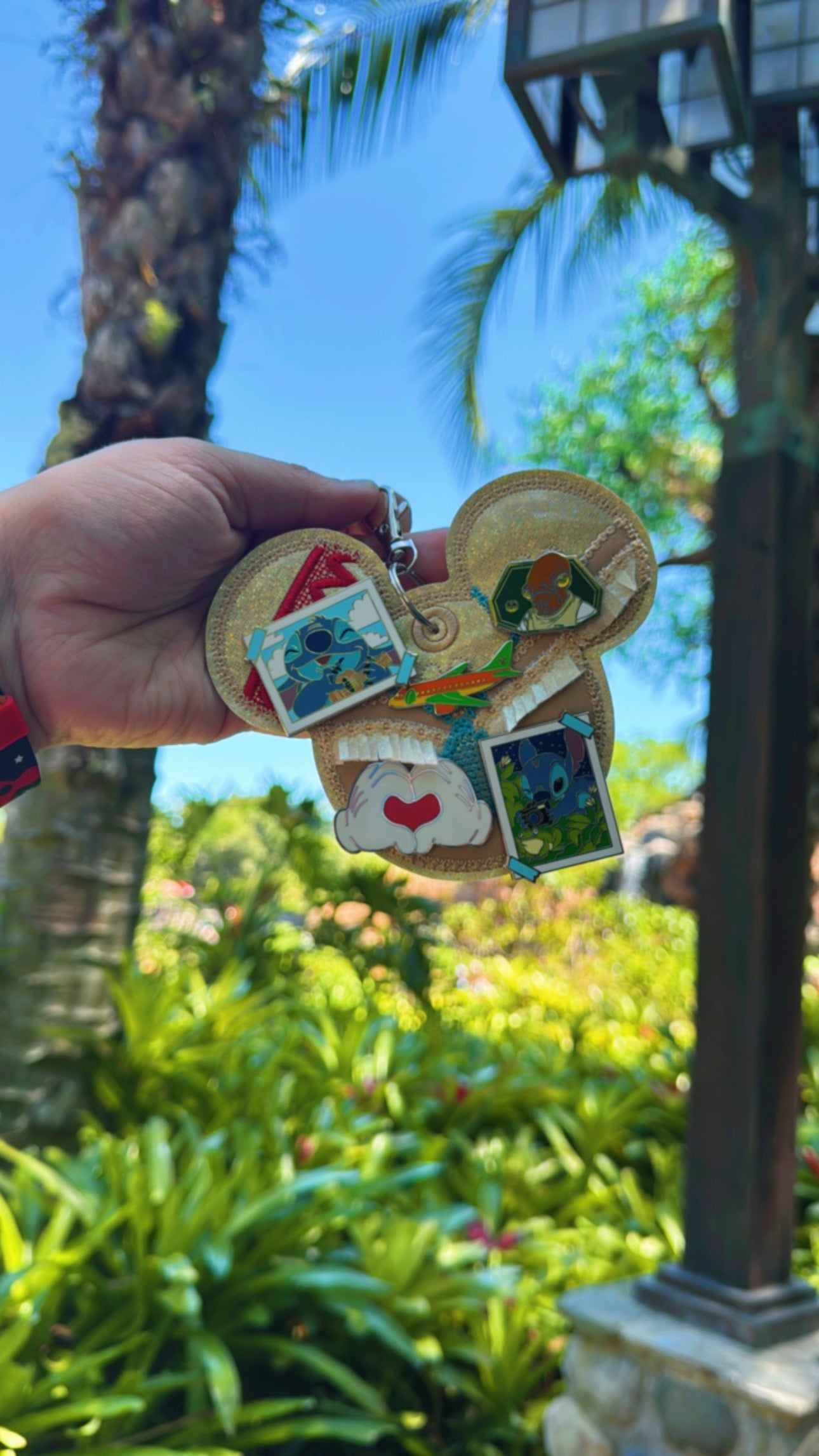 Nature Spirit Pin Keychain | 5-Hole Enamel Pin Display | Earthy Vinyl Handmade Holder