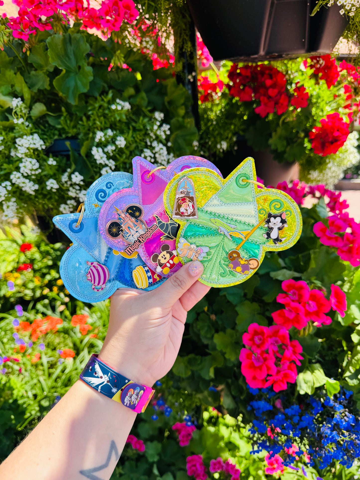 Magic Blue Fairy Pin Trading Keychain | 5 Hole Enamel Pin Holder | Pin Display Keychain