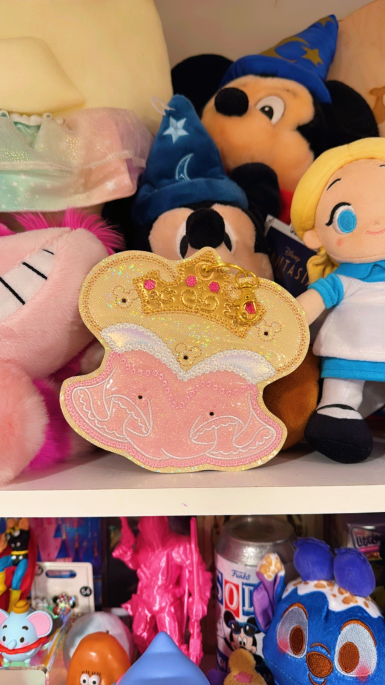 Dreamy Pink Dress Pin Keychain | 5-Hole Enamel Pin Display | Fairytale Princess-Inspired Clip