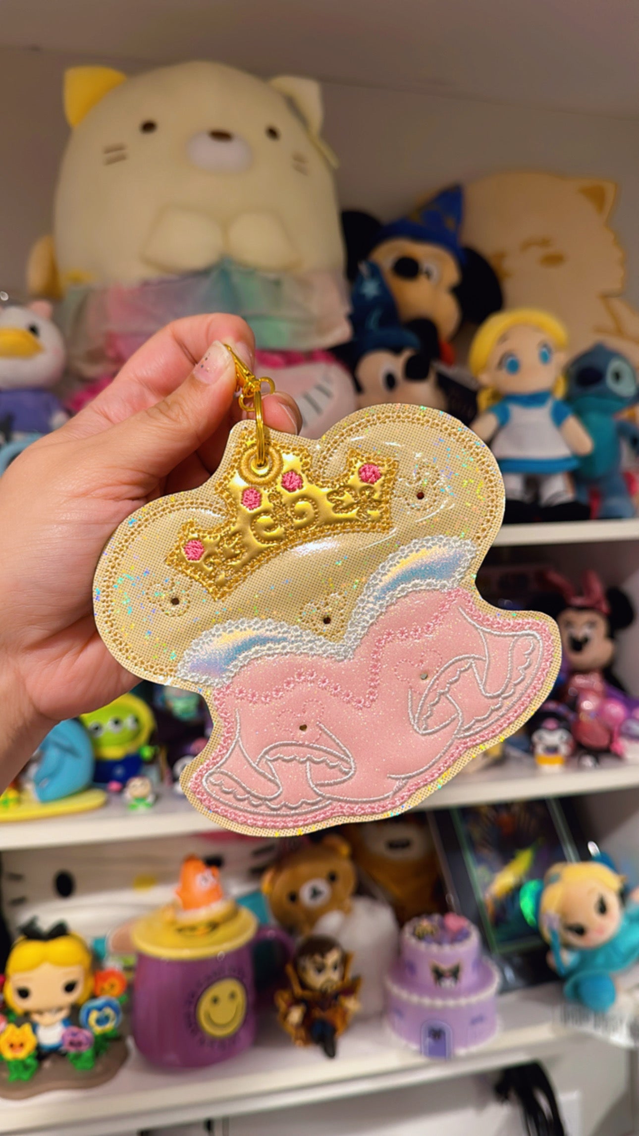 Dreamy Pink Dress Pin Keychain | 5-Hole Enamel Pin Display | Fairytale Princess-Inspired Clip