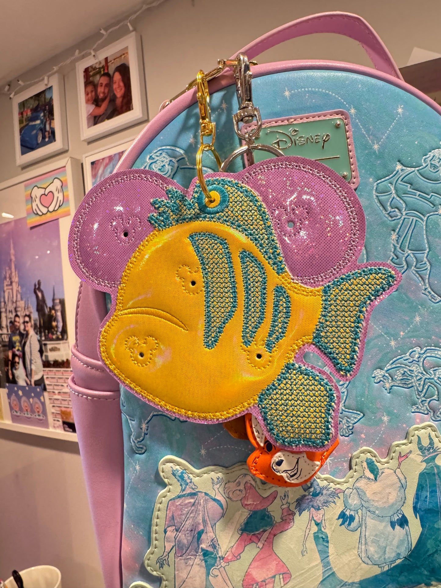 Tropical Fish Pin Trading Keychain β Holds 5 Pins | Mermaid-Inspired Vinyl Bag Charm