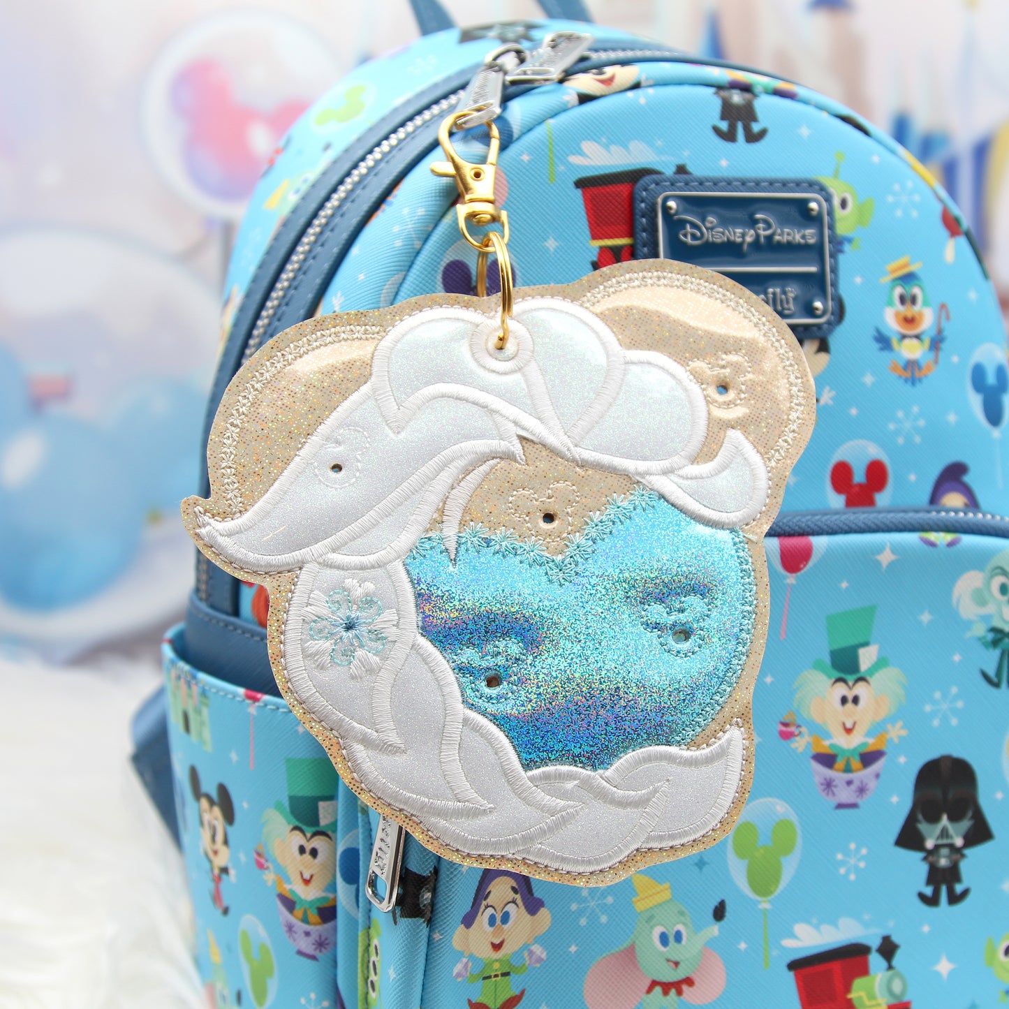 Ice Queen Pin Trading Keychain | 5 Hole Enamel Pin Holder | Pin Display Keychain