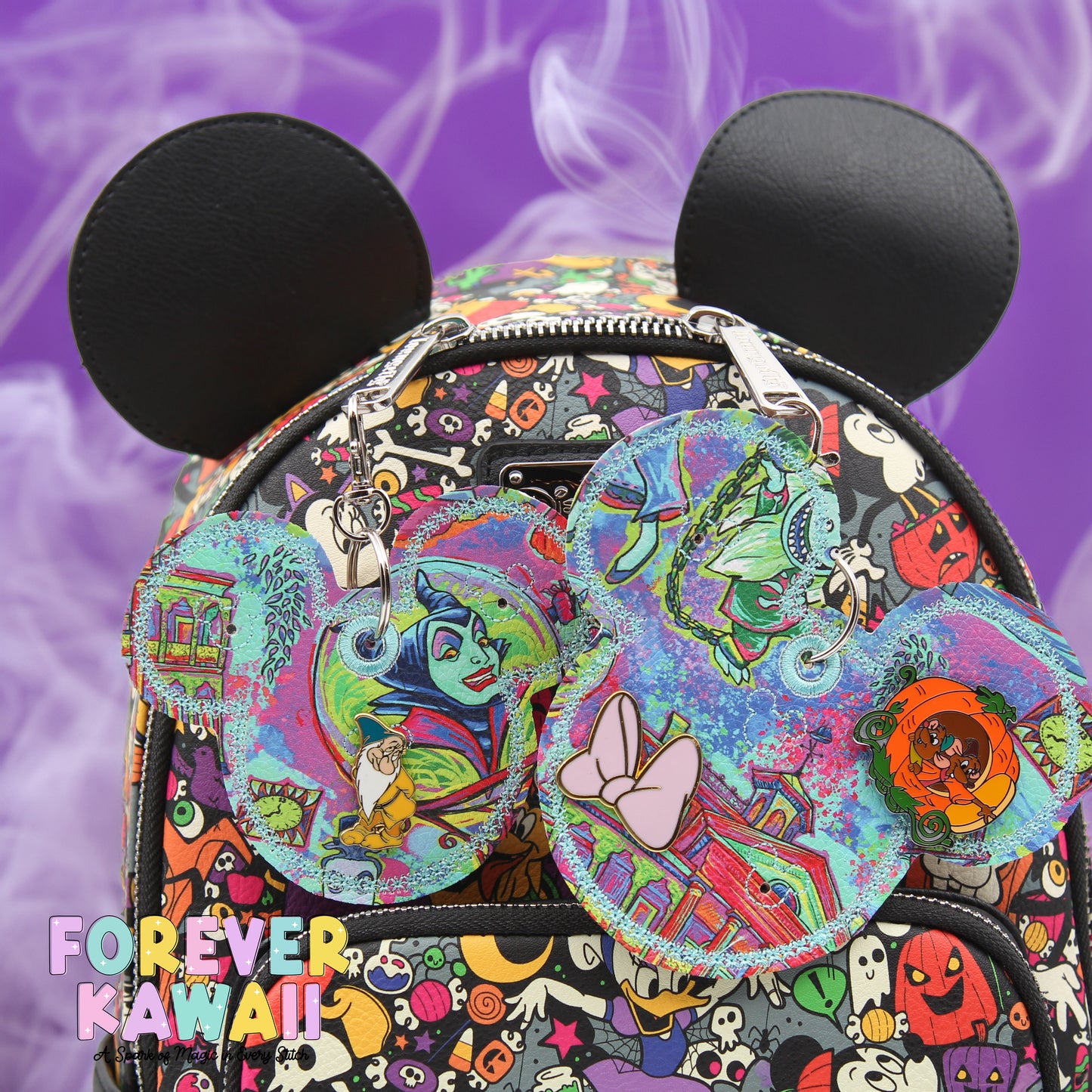 Spooky Mansion Pin Trading Keychain – Choose Your Size