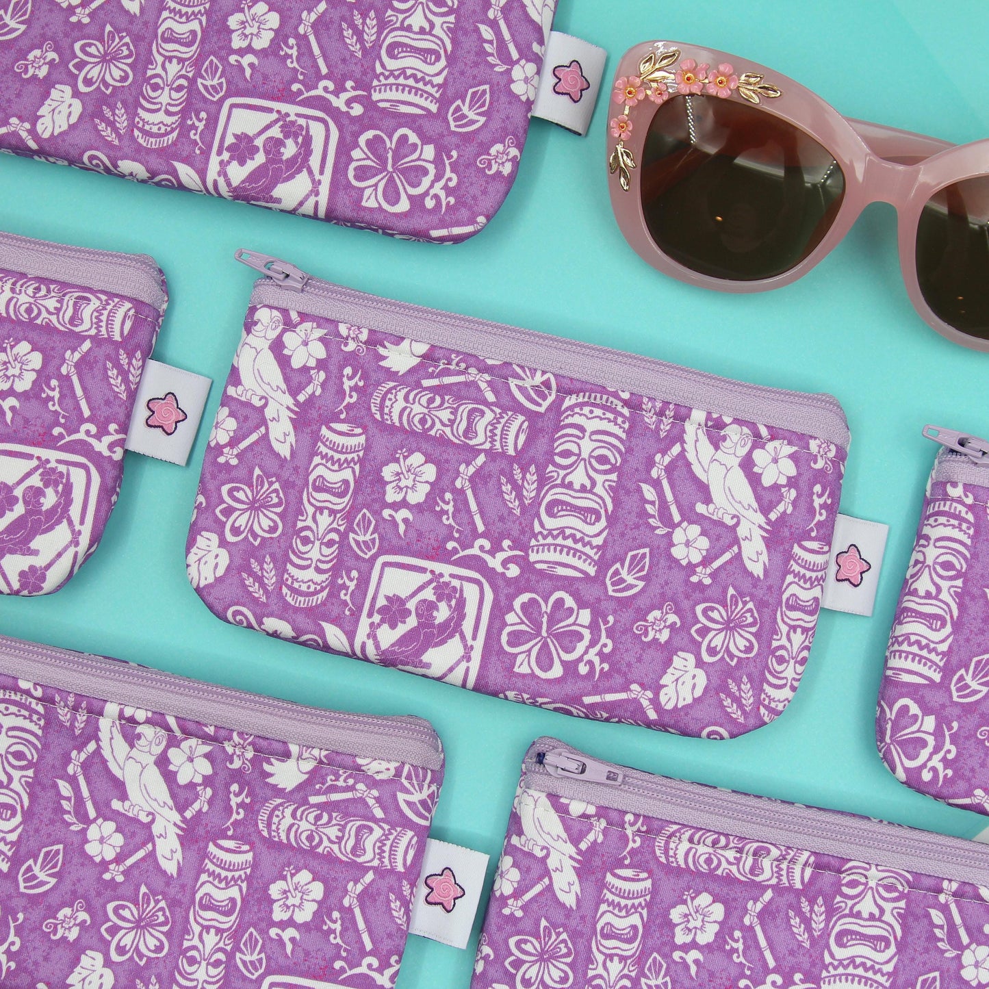 Tiki Room Zippered Pouch – Stylish Eyewear Case, Makeup Organizer, and Travel Clutch