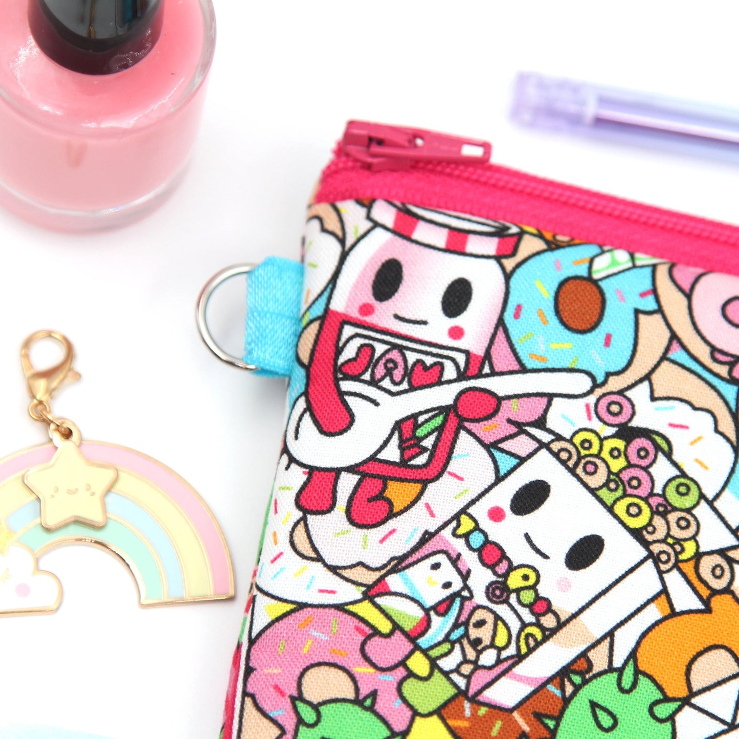 Kawaii Characters Zipper Pouch - Square Cuties Bag