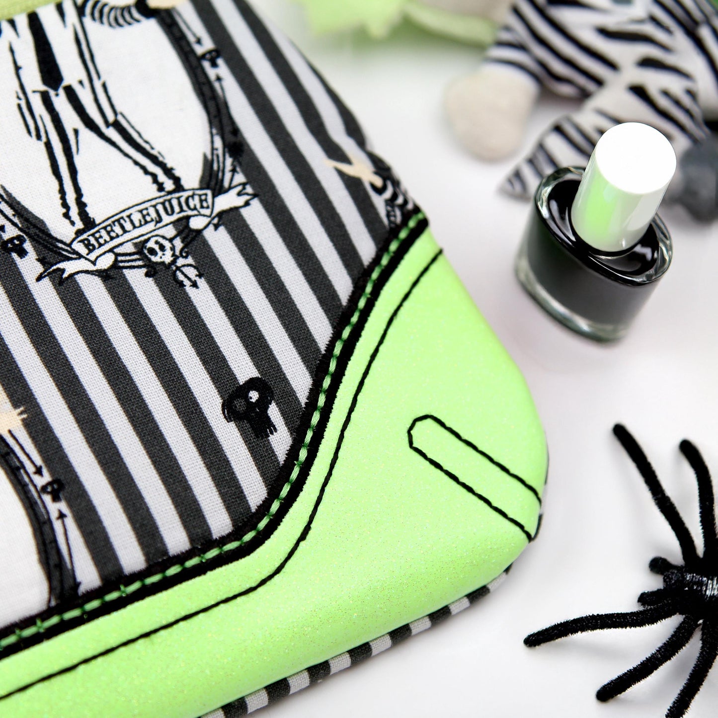 Striped Spooky Zipper Pouch - Clutch 33