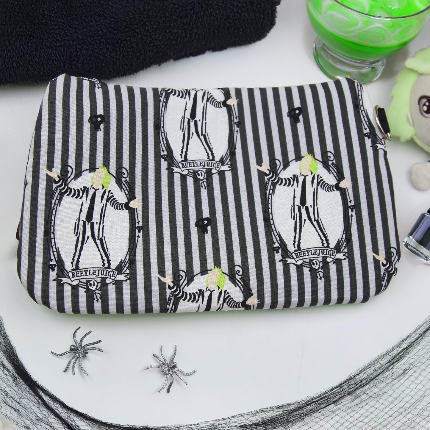 Striped Spooky Zipper Pouch - Clutch 33