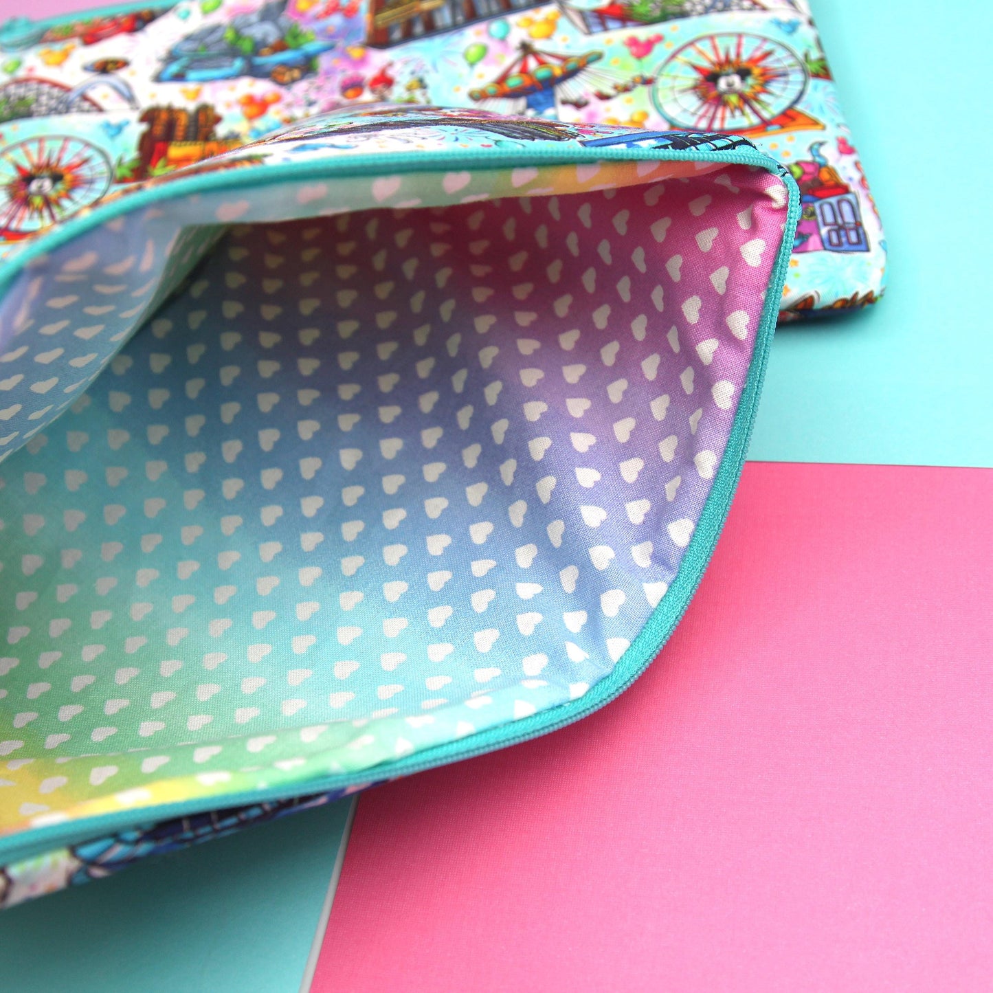 LARGE Happy Attractions Planner Zipper Pouch