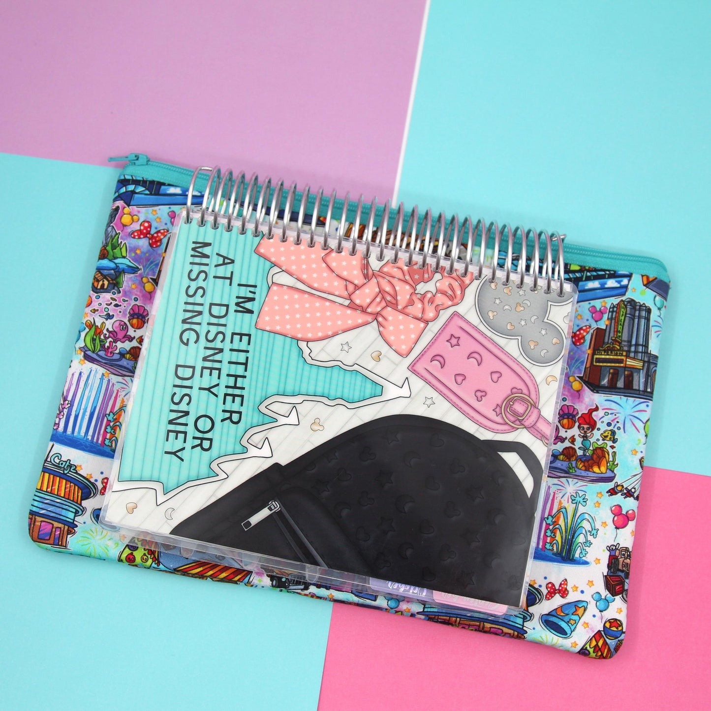 LARGE Happy Attractions Planner Zipper Pouch