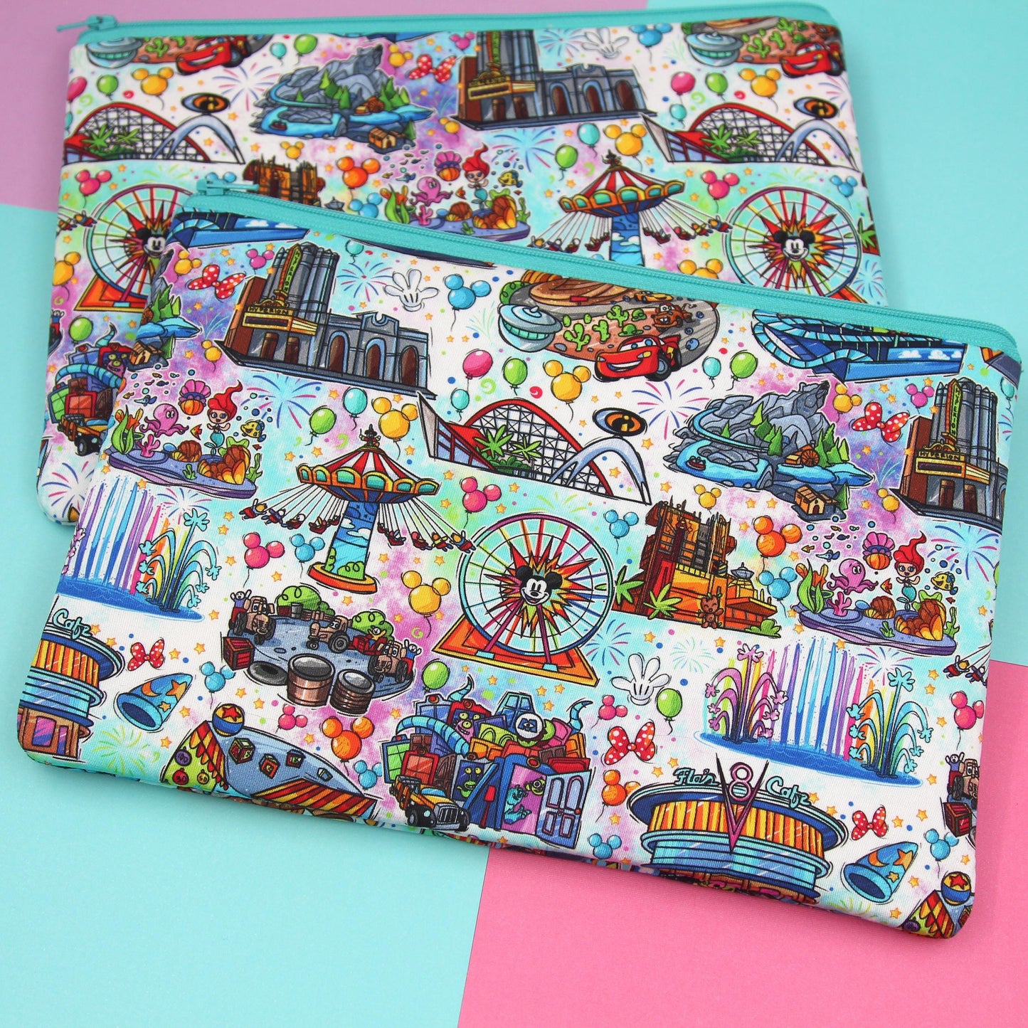 LARGE Happy Attractions Planner Zipper Pouch