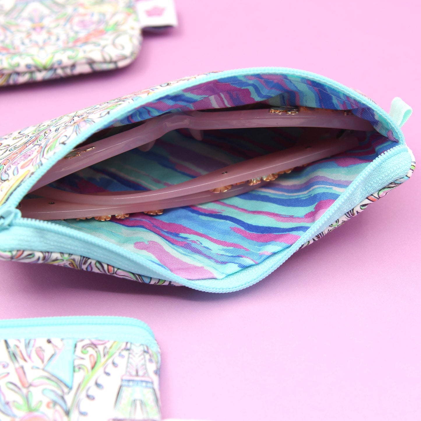 Remy & Emile's Culinary Delight Zippered Pouch – Handmade Eyewear Case, Makeup Organizer, and Travel Accessory