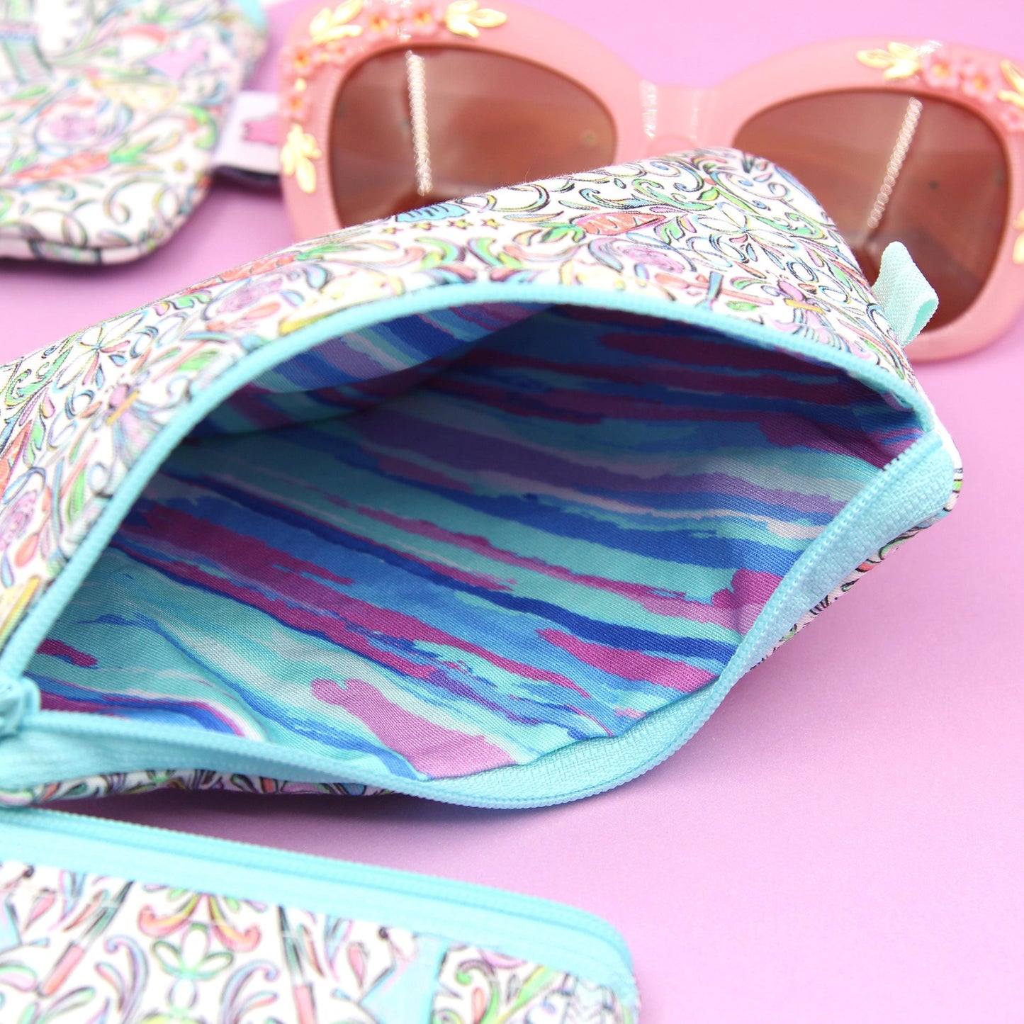 Remy & Emile's Culinary Delight Zippered Pouch – Handmade Eyewear Case, Makeup Organizer, and Travel Accessory