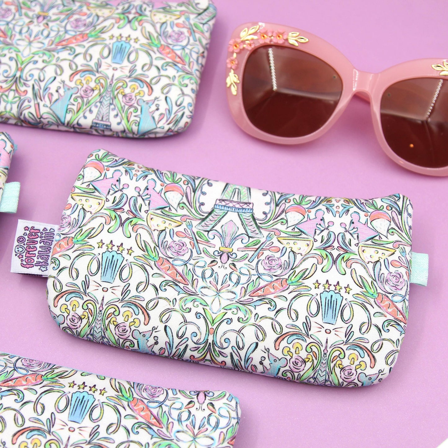 Remy & Emile's Culinary Delight Zippered Pouch – Handmade Eyewear Case, Makeup Organizer, and Travel Accessory