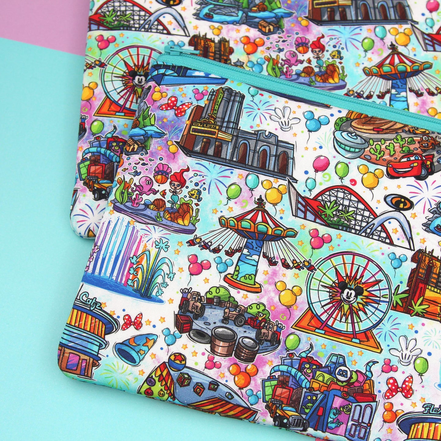 LARGE Happy Attractions Planner Zipper Pouch