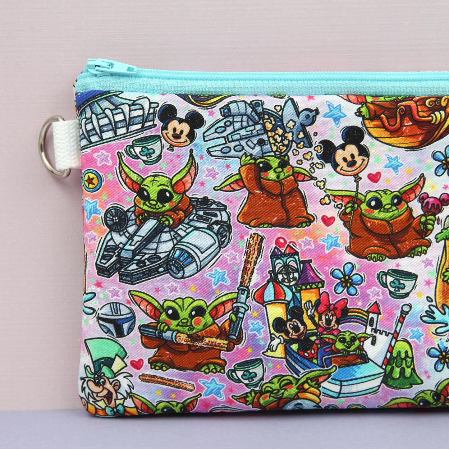 Baby Alien Rides Planner Pouch, Stationery Bag, Zipper Pouch for Hobonichi Weeks & Print Pression, Fully Lined and Padded, Cute Gift
