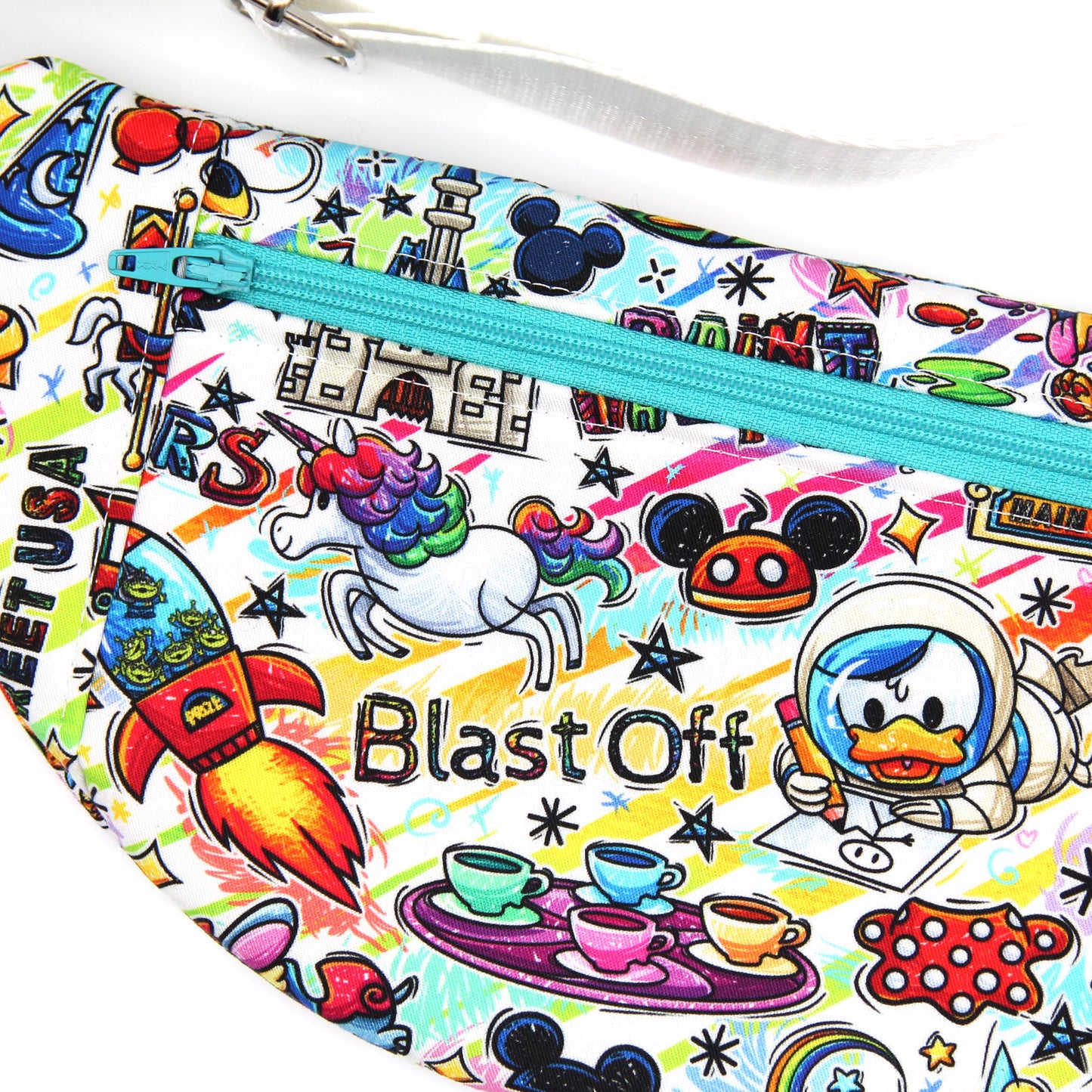 Festival Of The Arts Crossbody Bag, Adjustable Webbing Strap, Hipster Disney Bag, Handmade Fanny Pack Bag, Fully Lined & Padded, Theme Park