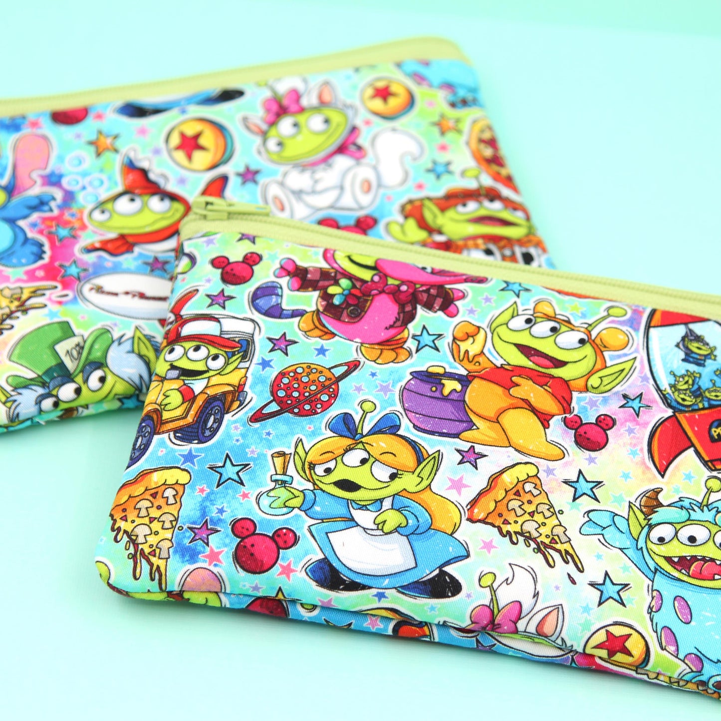 Green Alien The Little Organizer Bag, Handmade Zipper Pouch, Theme Park Essentials, Makeup & Travel Storage, Unique Gift