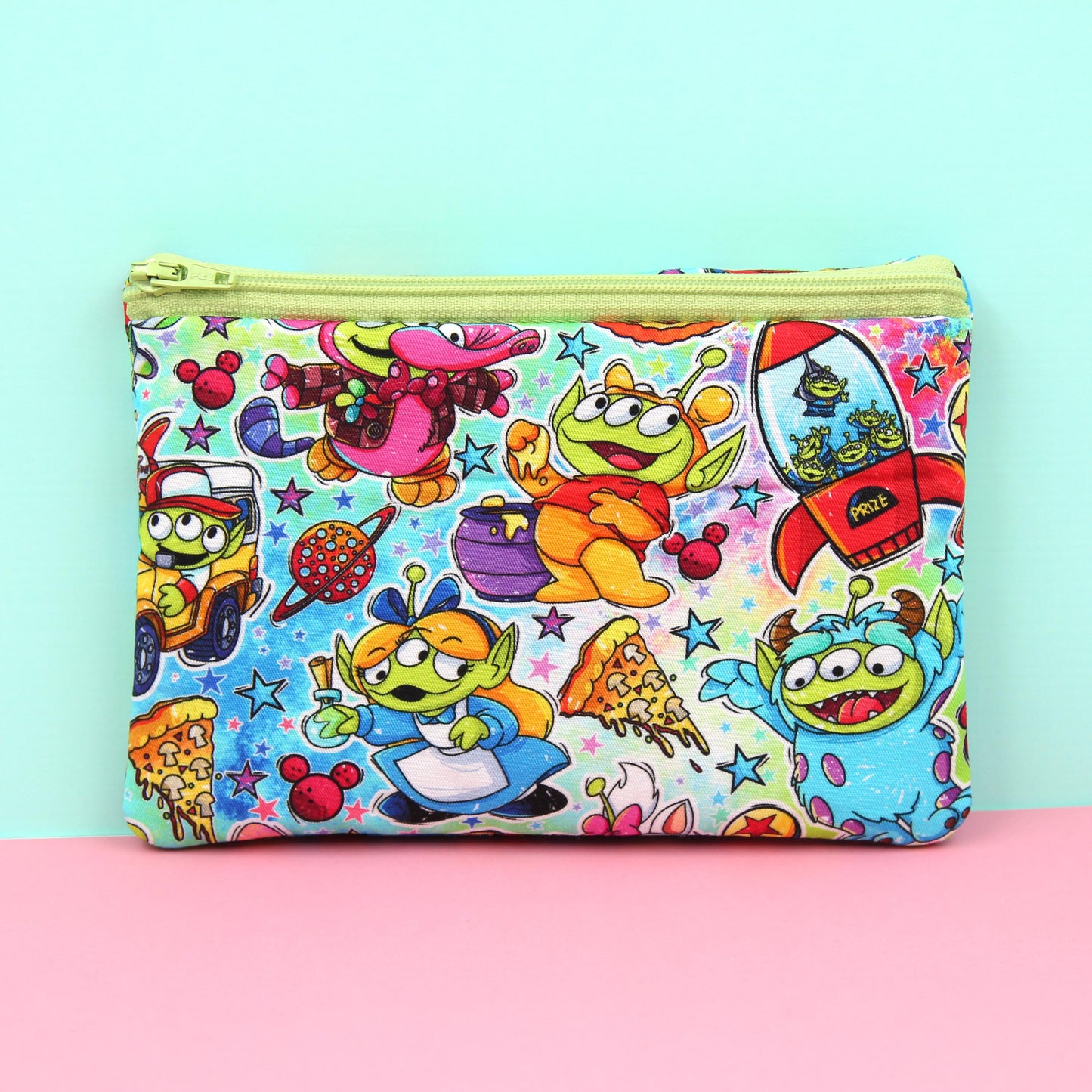 Green Alien The Little Organizer Bag, Handmade Zipper Pouch, Theme Park Essentials, Makeup & Travel Storage, Unique Gift