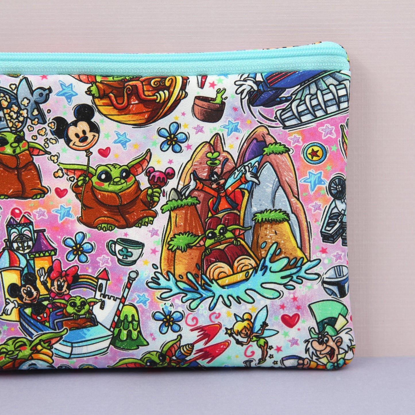 Baby Alien Rides Planner Pouch, Stationery Bag, Zipper Pouch for Hobonichi Weeks & Print Pression, Fully Lined and Padded, Cute Gift
