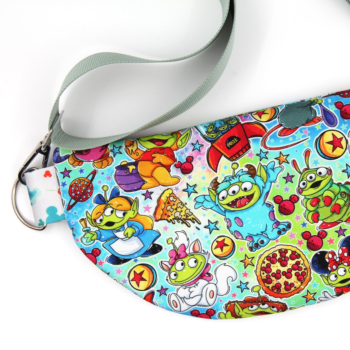 Baby Alien Crossbody Bag, Adjustable Webbing Strap, Hipster Disney Bag, Handmade Shoulder Bag, Fully Lined & Padded, Theme Park Bag