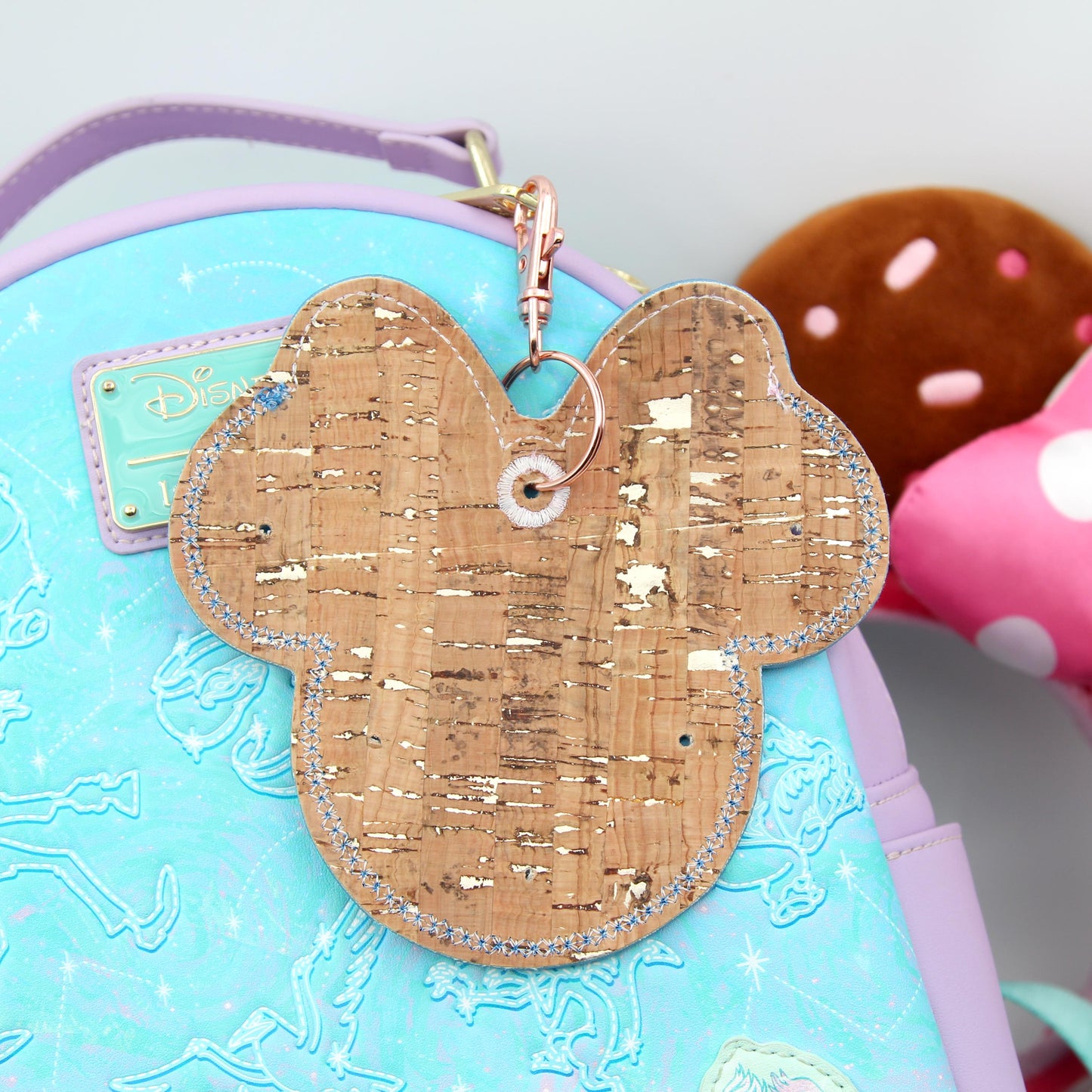 Fairy Godmother Inspired Pin Trading Keychain – Handmade Embroidered Pin Holder with Cork Backing for Enamel Pins - Theme Park Pin