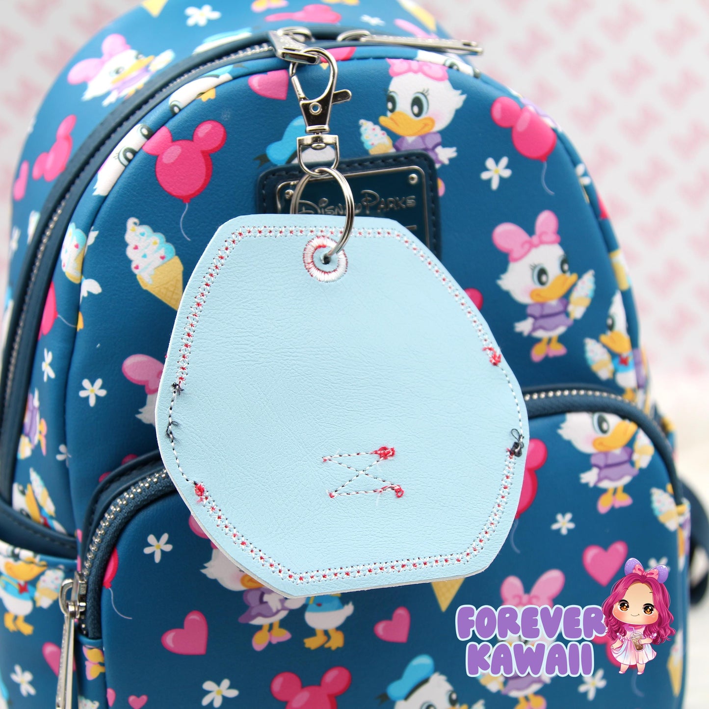 Skyline Park Mouse Ears Holder Keychain – Glitter Vinyl Headband Clip | Sunglasses Holder | Travel Storage | Mouse Ears Headband Holder