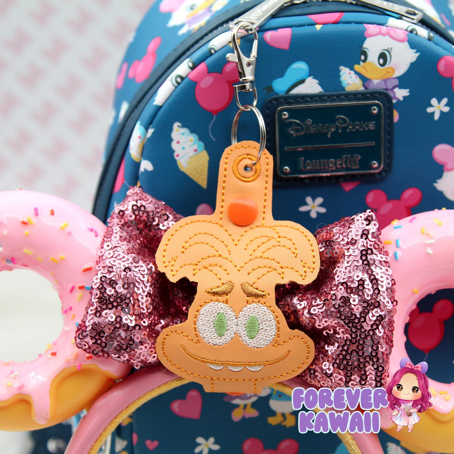 Anxiety Park Mouse Ears Holder Keychain – Glitter Headband Clip | Sunglasses Holder | Travel Storage | Mouse Ears Headband Holder