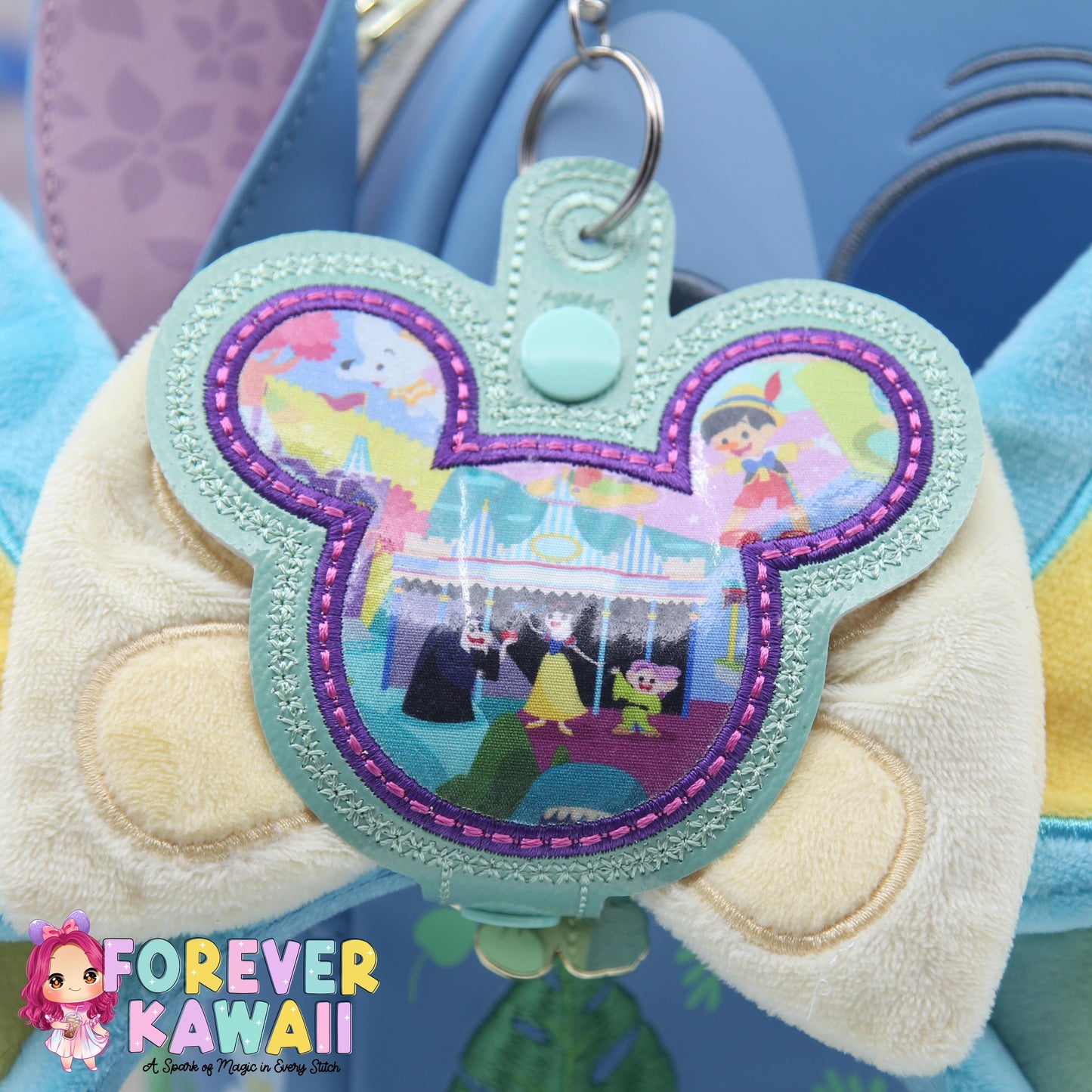 Park Attractions Mouse Ears Holder – Applique , Park Ears Holder, Secure Your Park Ears, Hat, Sunglasses