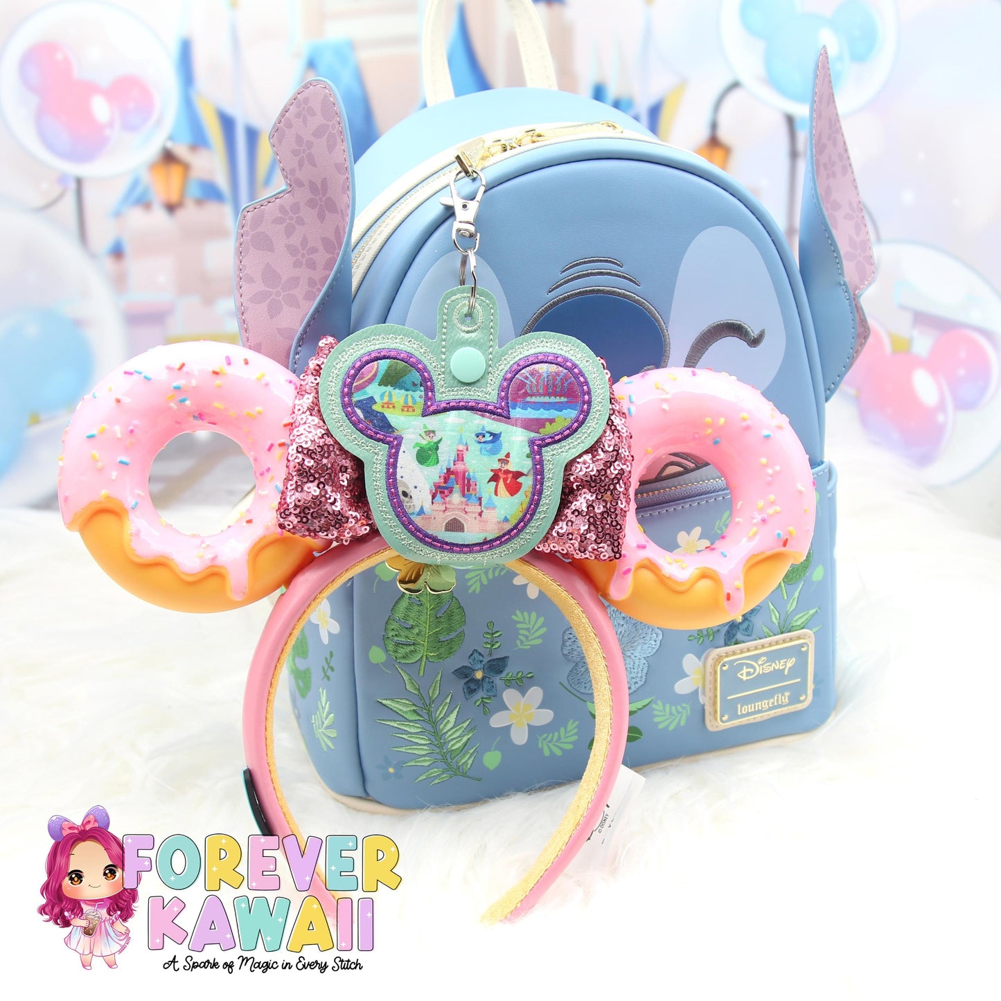 Park Attractions Mouse Ears Holder – Applique , Park Ears Holder, Secure Your Park Ears, Hat, Sunglasses