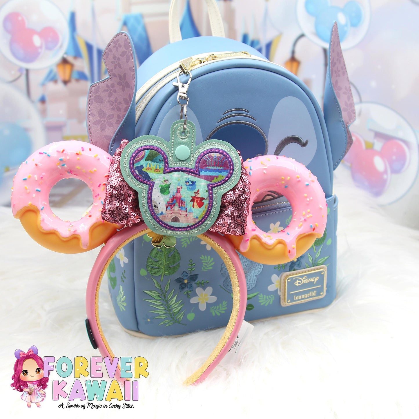 Park Attractions Mouse Ears Holder – Applique , Park Ears Holder, Secure Your Park Ears, Hat, Sunglasses