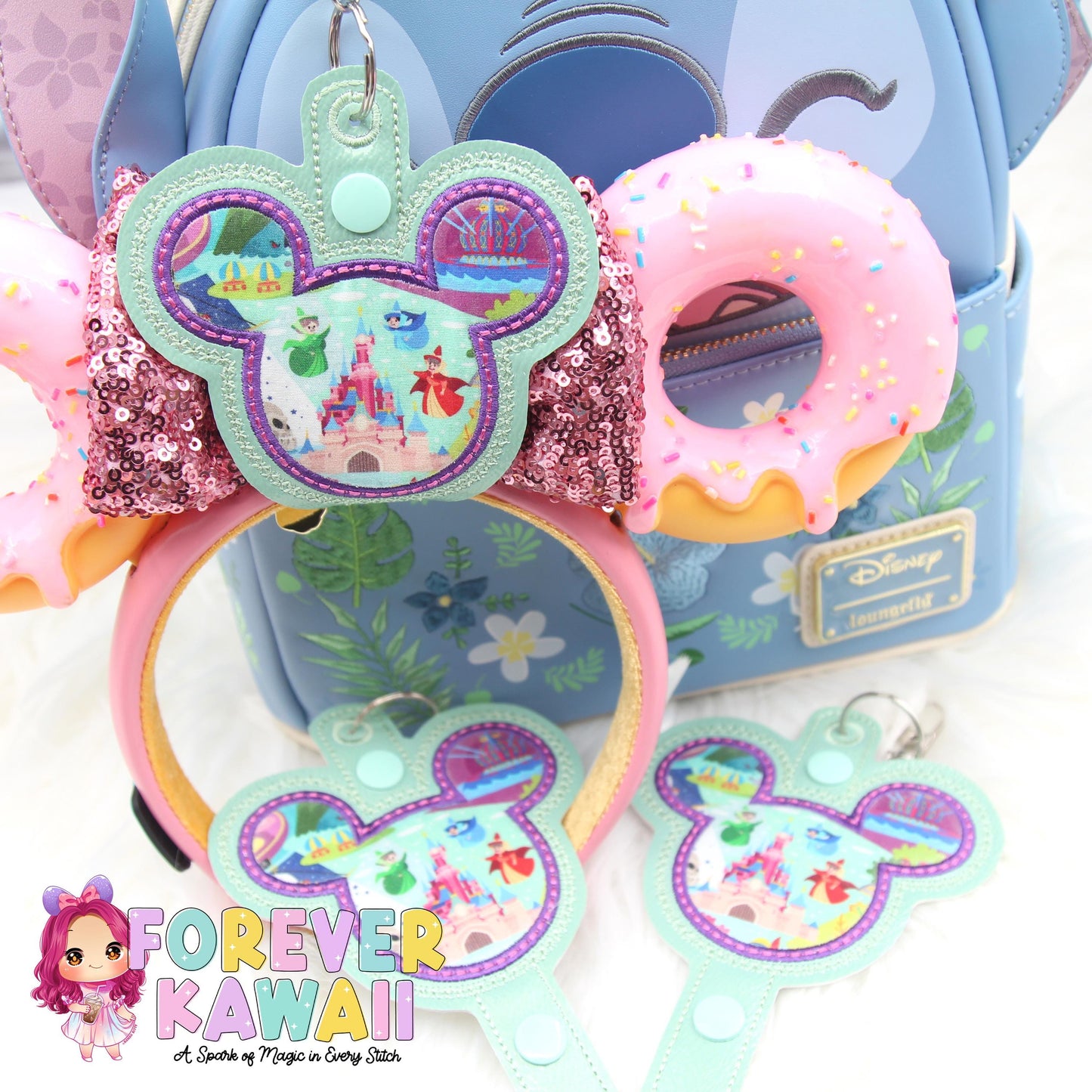 Park Attractions Mouse Ears Holder – Applique , Park Ears Holder, Secure Your Park Ears, Hat, Sunglasses