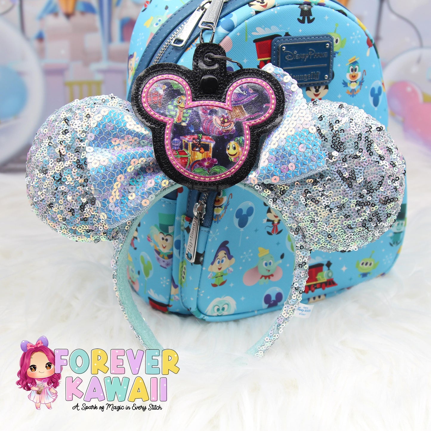 Main Street Electrical Parade Mouse Ears Holder – Applique , Park Ears Holder, Secure Your Park Ears, Hat, Sunglasses, Goofy, Cheshire Cat