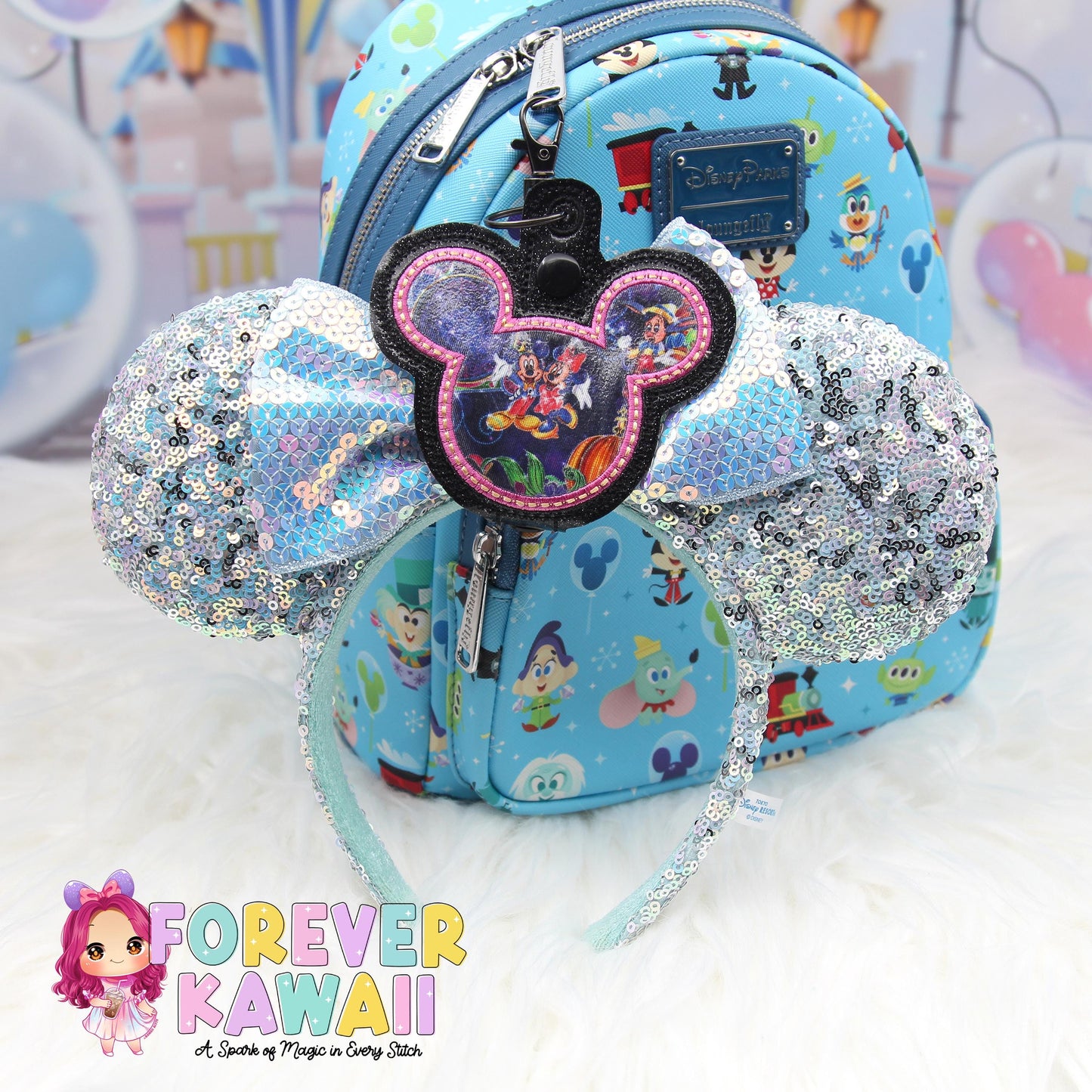 Main Street Electrical Parade Mouse Ears Holder – Applique , Park Ears Holder, Secure Your Park Ears, Hat, Sunglasses, Mr. And Mrs. Mouse