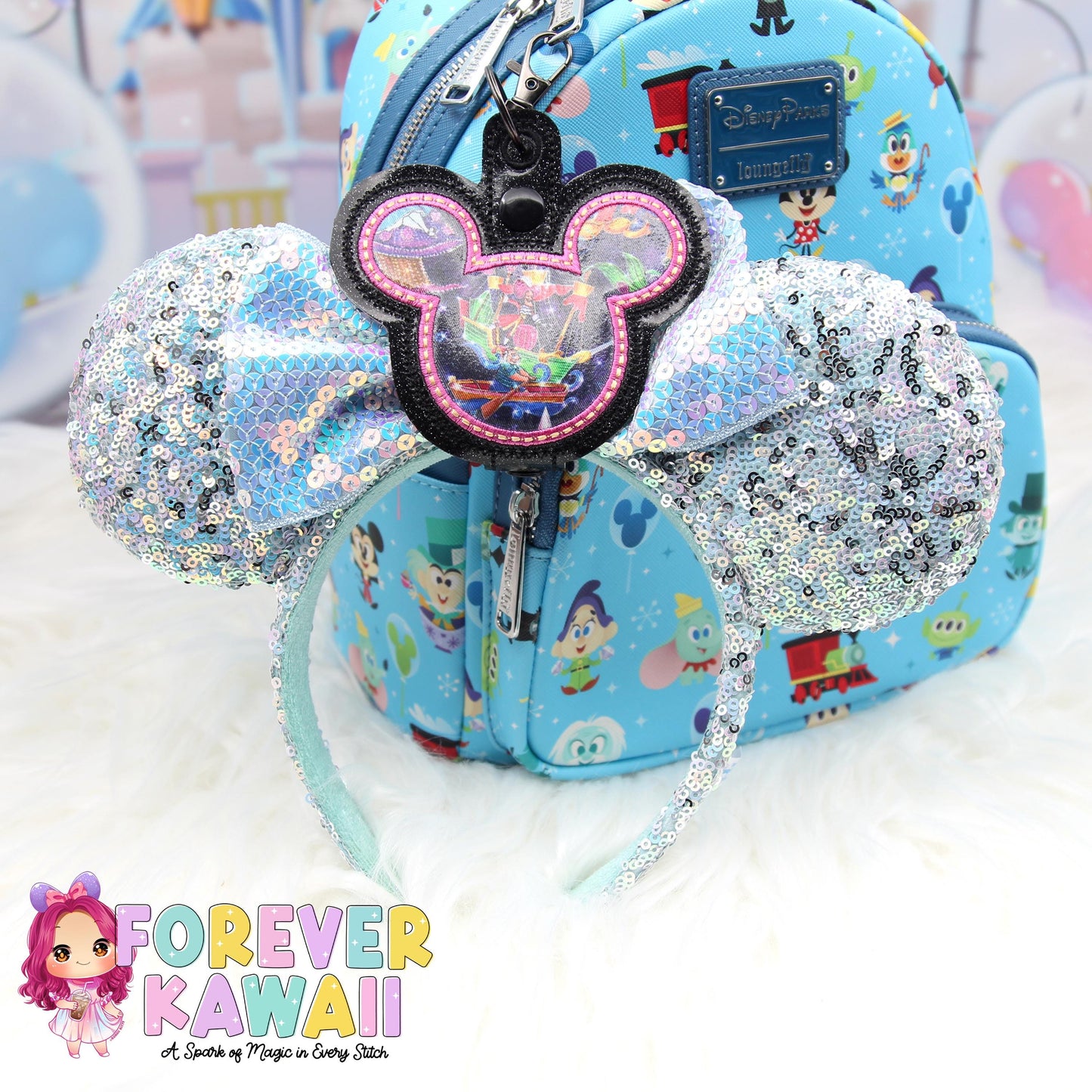 Main Street Electrical Parade Mouse Ears Holder – Applique , Park Ears Holder, Secure Your Park Ears, Hat, Sunglasses, Pirate Hook
