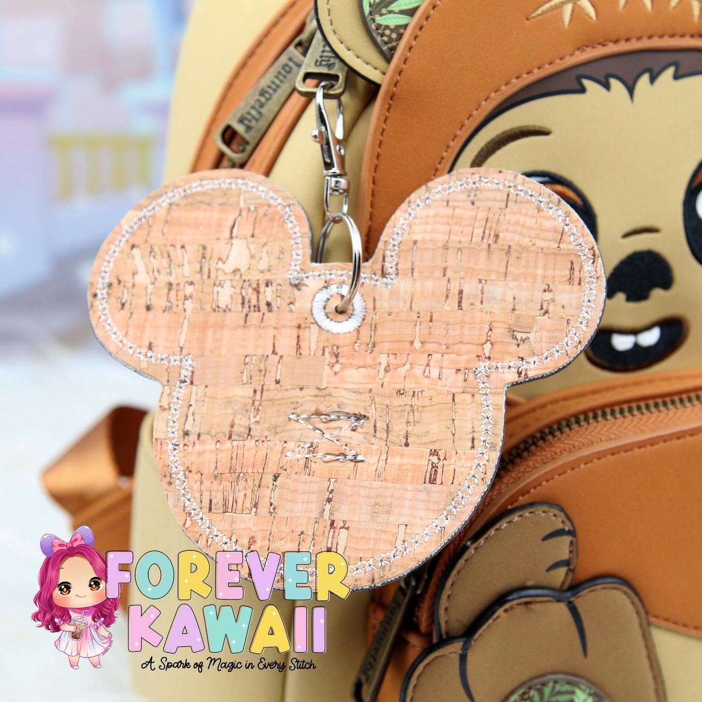 Chewie Mouse Ears Holder Keychain – Galaxy Hat Holder | Sunglasses Holder | Star Wars Ear Holder | Mouse Ears Headband Holder