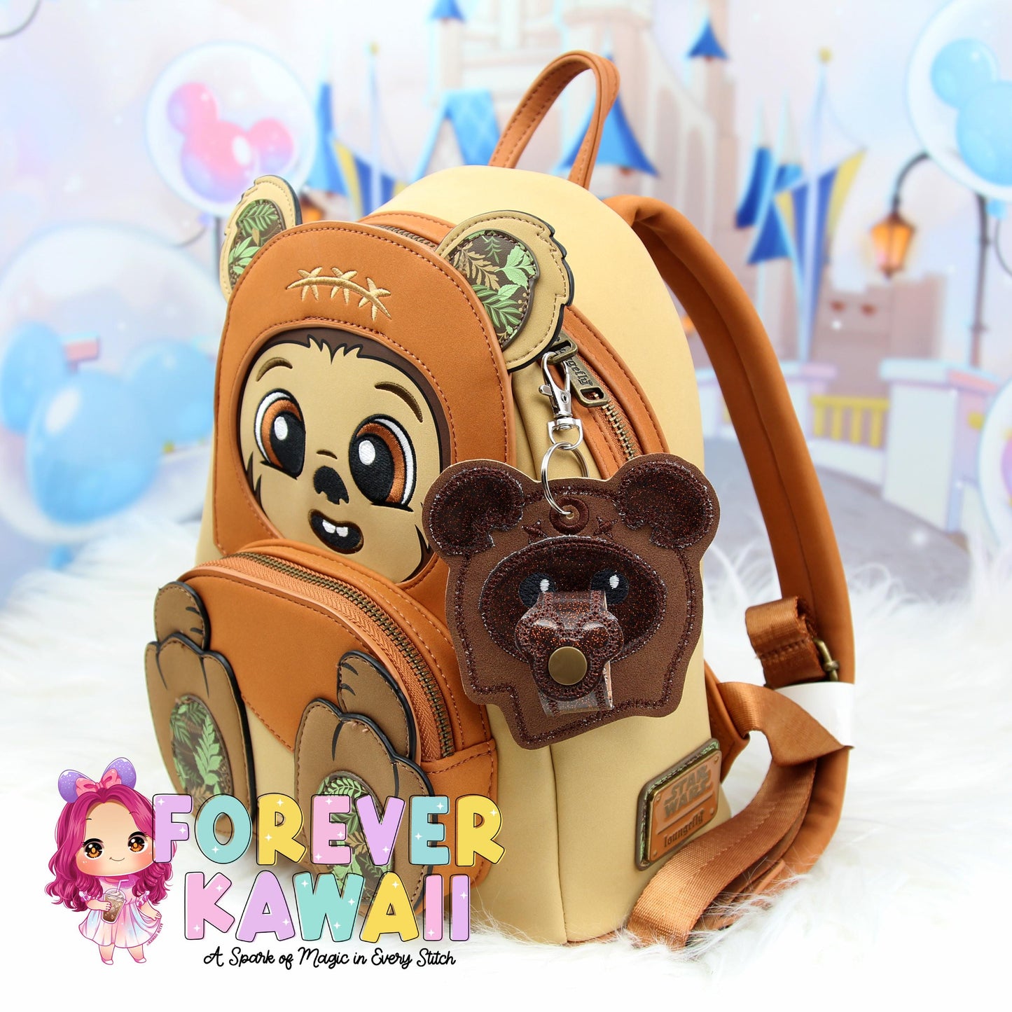 Ewok Mouse Ears Holder Keychain â Galaxy Hat Holder | Sunglasses Holder | Star Wars Ear Holder | Mouse Ears Headband Holder