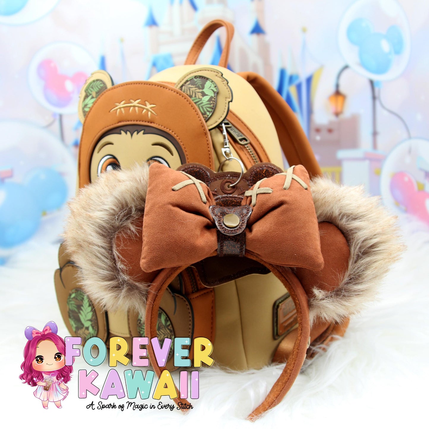 Ewok Mouse Ears Holder Keychain â Galaxy Hat Holder | Sunglasses Holder | Star Wars Ear Holder | Mouse Ears Headband Holder