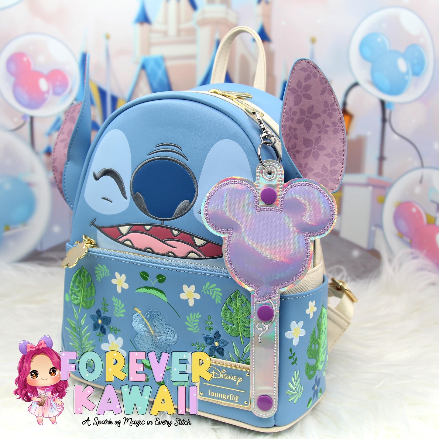 Purple Balloon Park Ear Holder - Mickey Ear Holder - Disney Ear Organizer - Holographic Glitter Vinyl - Magic Kingdom Must-Have - Sunglasses