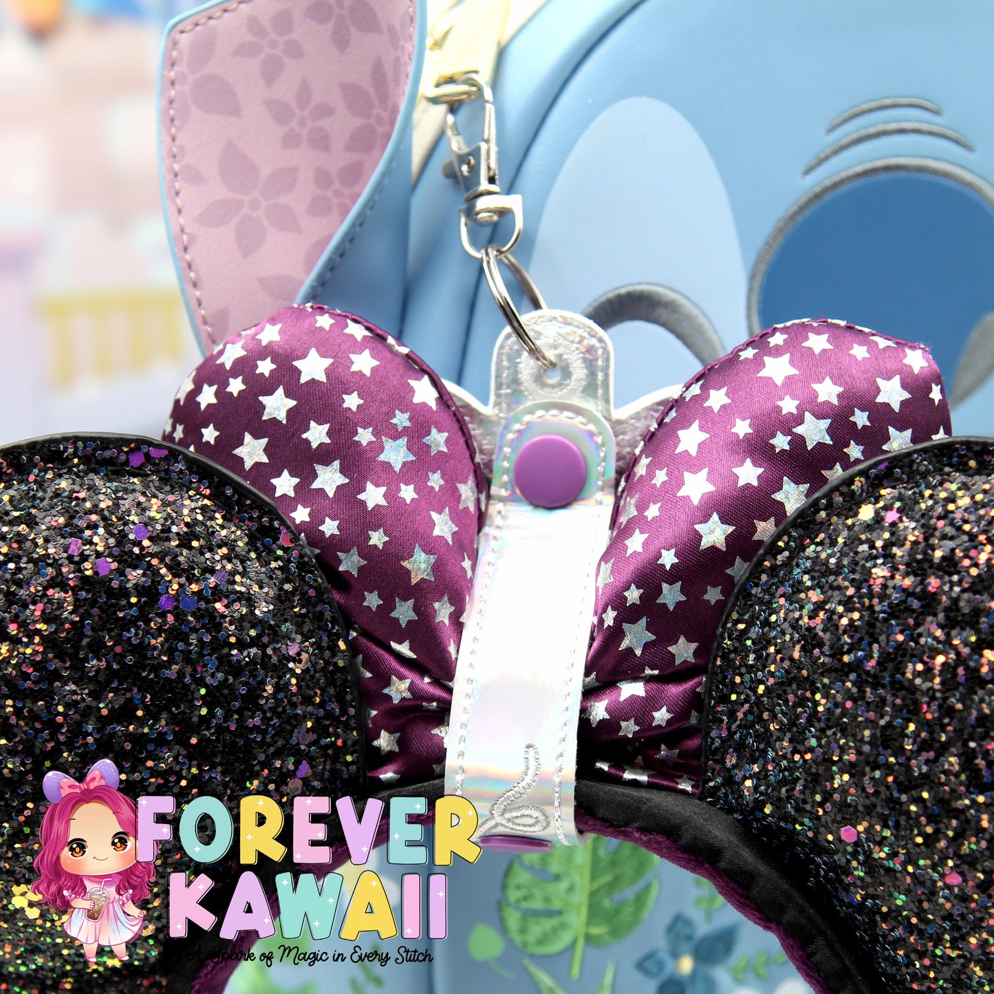 Purple Balloon Park Ear Holder - Mickey Ear Holder - Disney Ear Organizer - Holographic Glitter Vinyl - Magic Kingdom Must-Have - Sunglasses