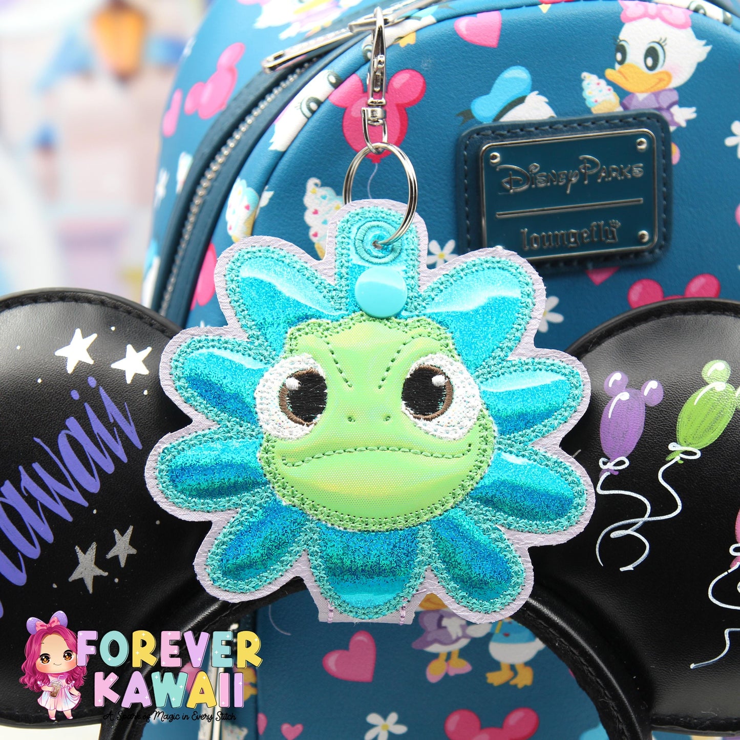 Pascal in Flower Park Ear Holder – Tangled Rapunzel Inspired Mickey Ear Organizer, Sunglasses & Hat Holder, Chameleon Friend Accessory