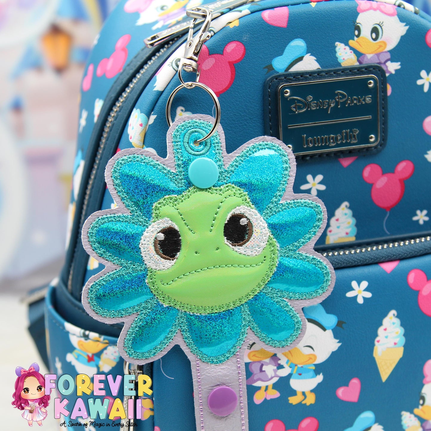 Pascal in Flower Park Ear Holder – Tangled Rapunzel Inspired Mickey Ear Organizer, Sunglasses & Hat Holder, Chameleon Friend Accessory