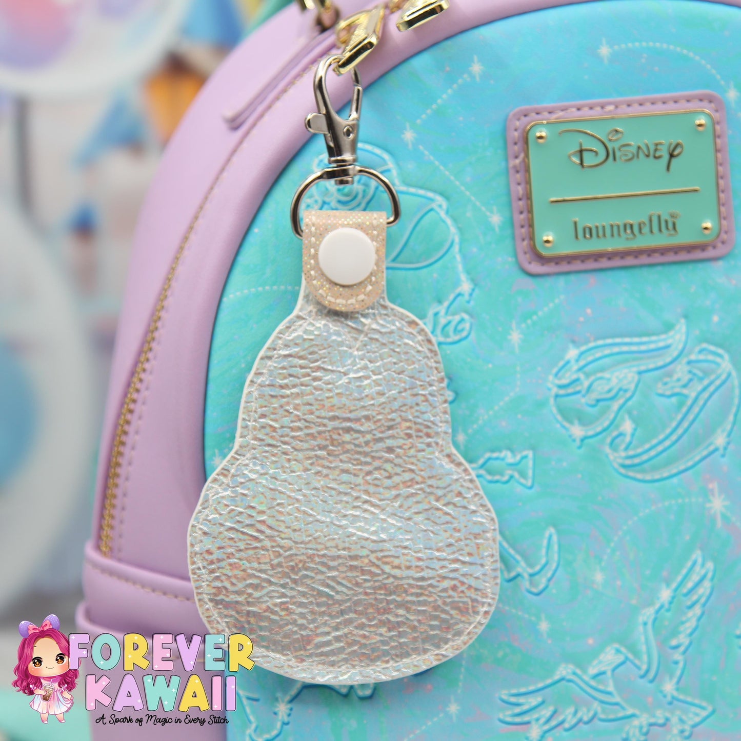 Labubu Embroidered Keychain - Brown or Pink - Cute Kawaii Keychain - Plush Keychain - Soft & Stylish Key Fob - Labubu Bag Charm