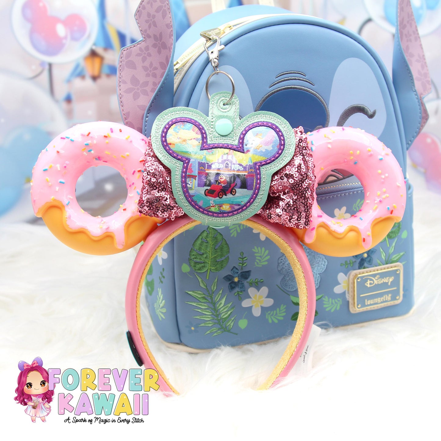 Park Attractions Mouse Ears Holder – Applique , Park Ears Holder, Secure Your Park Ears, Hat, Sunglasses