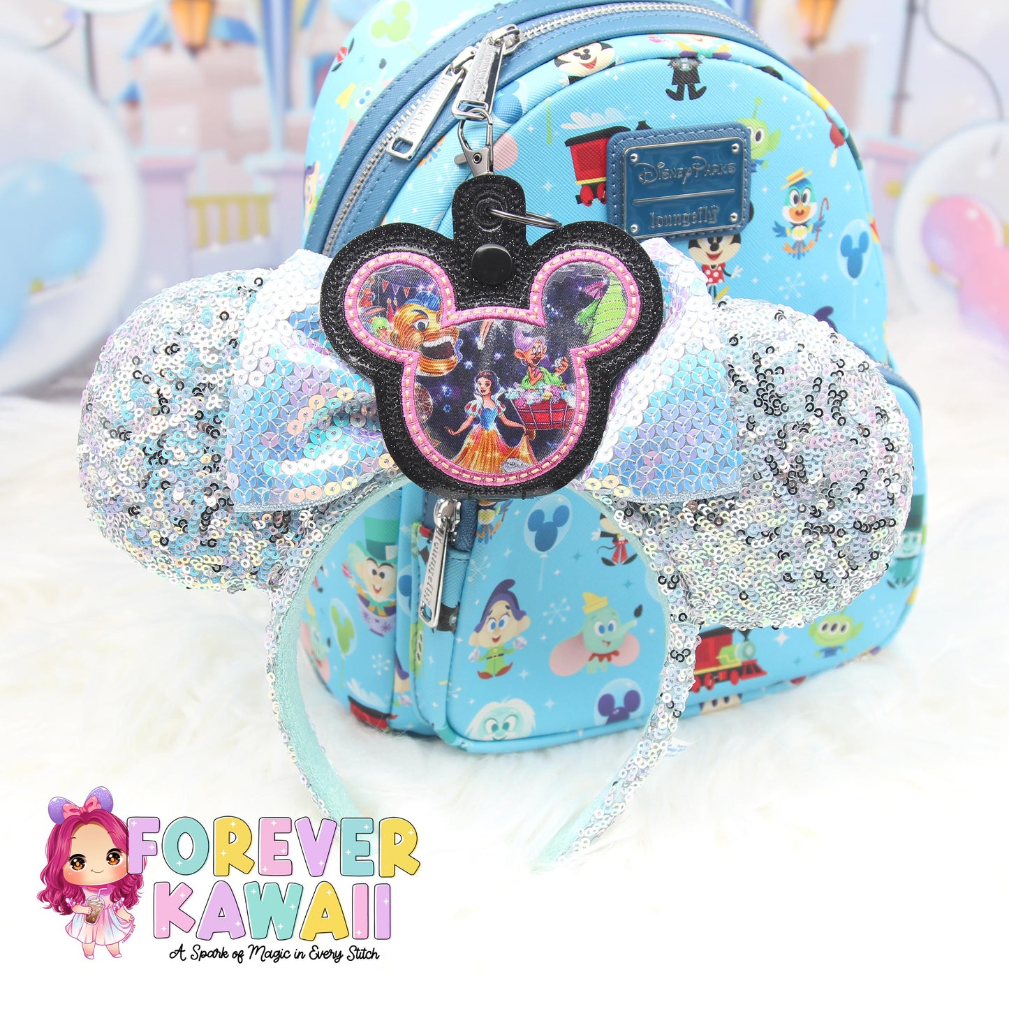 Main Street Electrical Parade Mouse Ears Holder – Applique , Park Ears Holder, Secure Your Park Ears, Hat, Sunglasses, Snow White
