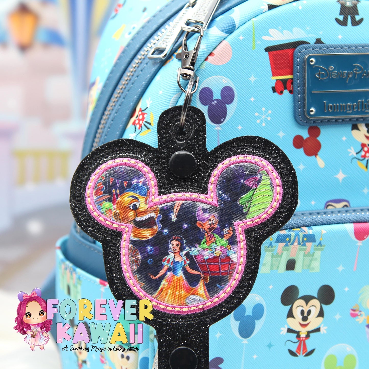 Main Street Electrical Parade Mouse Ears Holder – Applique , Park Ears Holder, Secure Your Park Ears, Hat, Sunglasses, Snow White