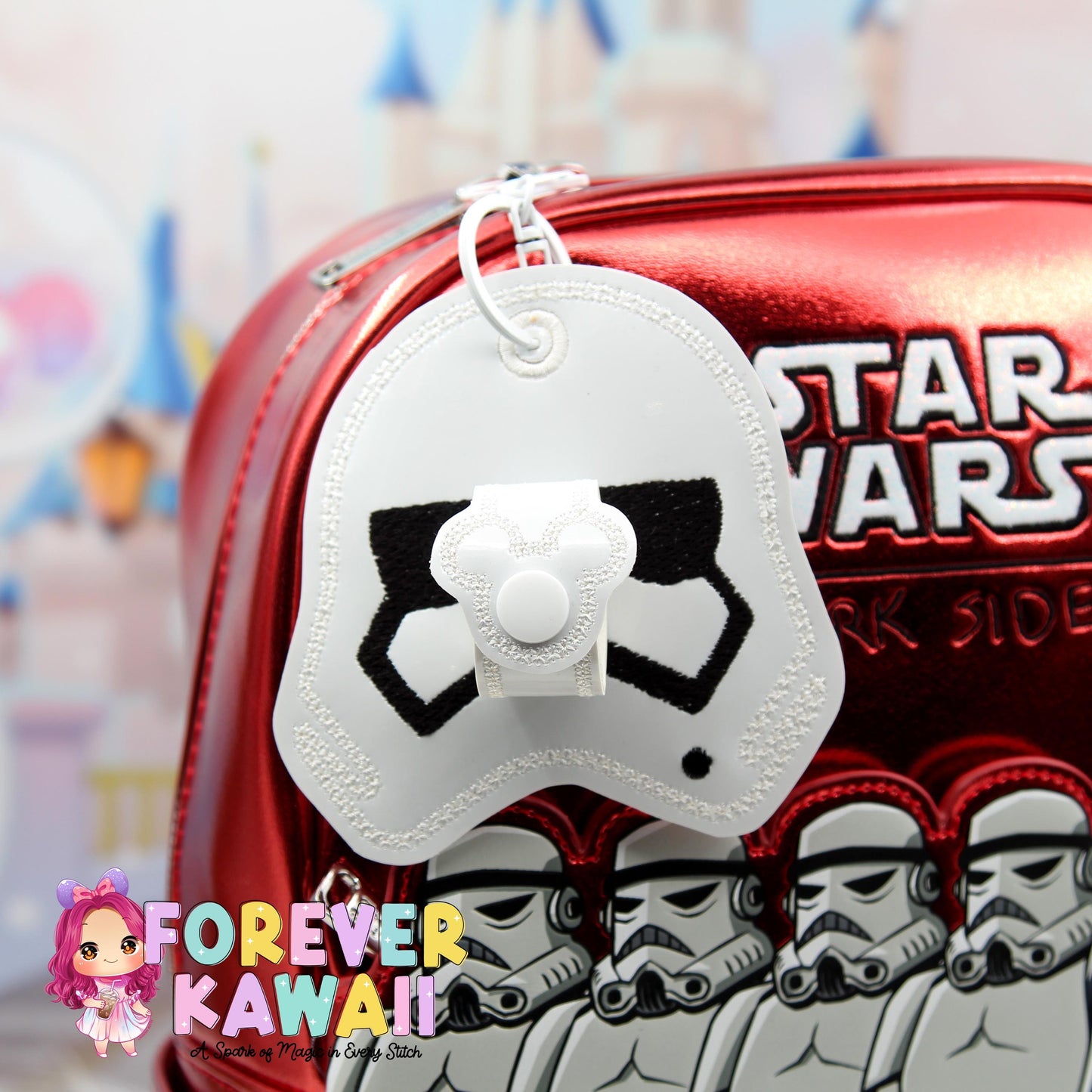Stormtrooper Mouse Ears Holder Keychain – Galaxy Hat Holder | Sunglasses Holder | Star Wars Ear Holder | Mouse Ears Headband Holder