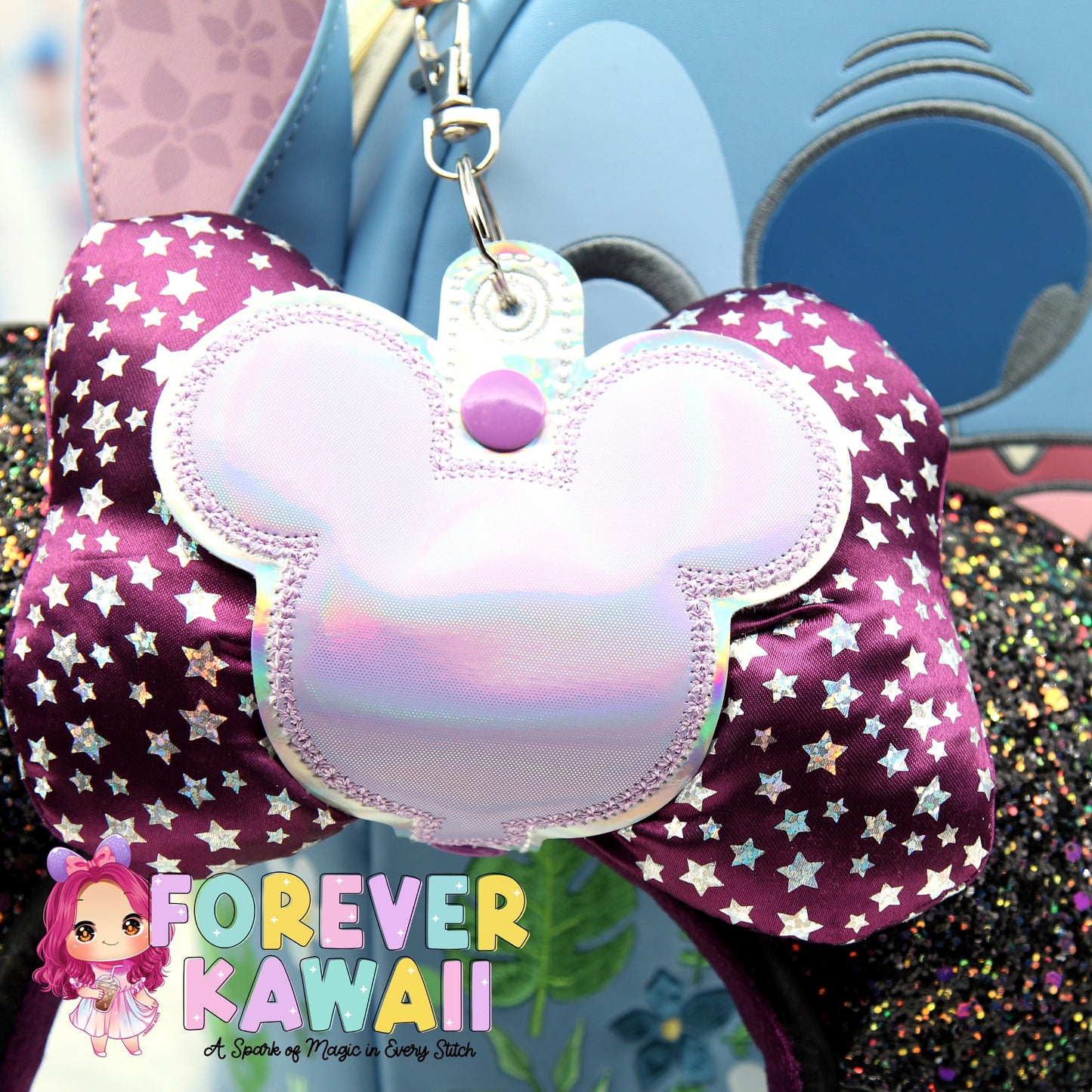 Purple Balloon Park Ear Holder - Mickey Ear Holder - Disney Ear Organizer - Holographic Glitter Vinyl - Magic Kingdom Must-Have - Sunglasses